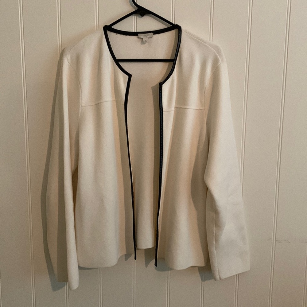 Talbots Cream Sweater Jacket XL